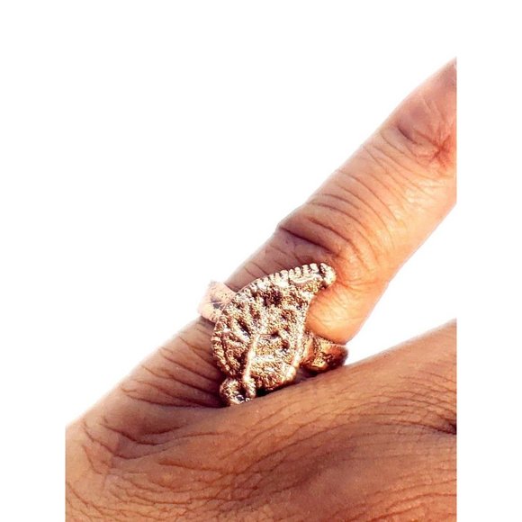Copper leaf ring size 6.5 - Picture 8 of 12